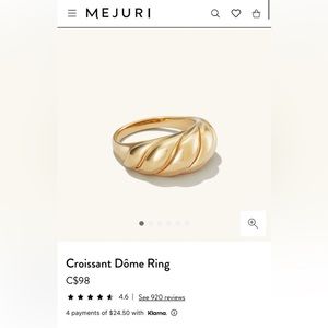 Mejuri Croissant Dome Ring (7.5)
